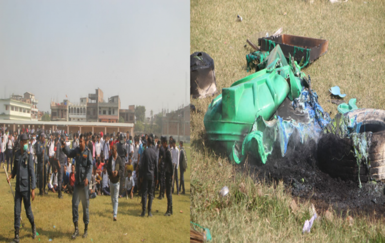 जुद्ध उच्च माध्यमिक विद्यालयमा विद्यार्थीहरुले तोडफोड तथा आगजनी