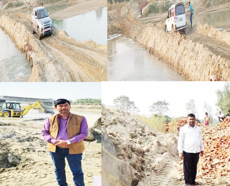 ईशनाथ नगरपालिका नगर प्रमुख  सन्तोष कुमार मेहताद्वारा डाईभर्सन निर्माण कार्य  सम्पन्न