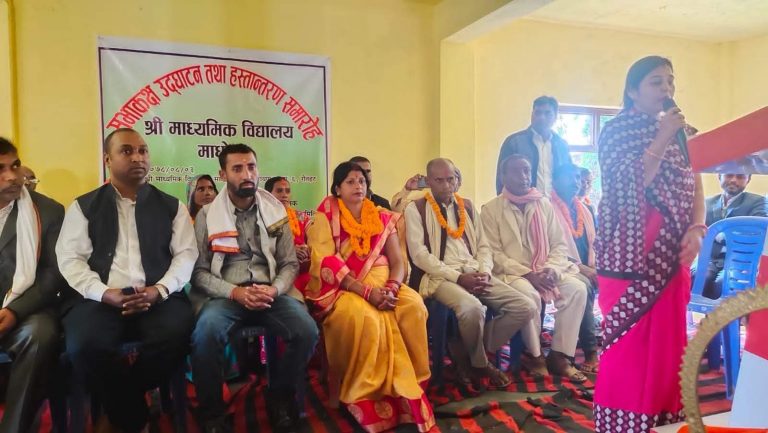 उपप्रमुख सिमल कुमारी साहद्वारा  माधोपुरमा अटोडिरियम हलको   उद्घाटन