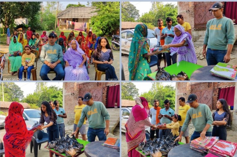 रौतहटको राजदेवी नगरपालिका पताही बस्ने समाजसेवी संतोष कुमार सिंह ले महान पर्व छठ पुजाको अवसरमा साडी बितरण