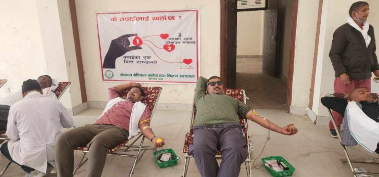 राैतहटकाे चर्चित बजार कटहरियामा रक्तदान कार्यक्रम सम्पन्न