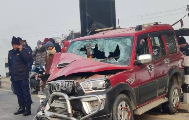 रौतहटको चन्द्रपुर नगरपालिकामा स्कार्पियो र ट्रक ठोक्किँदा ठूलो दुर्घटना,पाँच जना घाइते